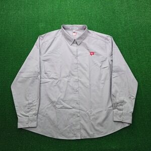 Walgreens Employee Shirt Womens 2XL Gray Button Up Long Sleeve Uniform Work Wear